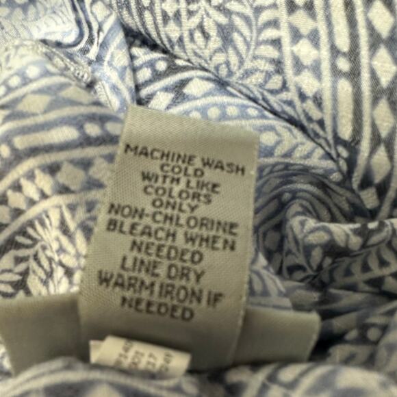 Catherines Womens Top 3X Blouse Blue Tasseled Floral Embroidered Boho Peasant - Picture 7 of 7